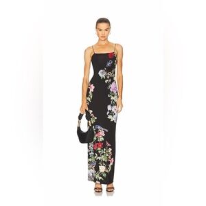 Alice + Olivia Black Floral Venus Maxi Dress 4